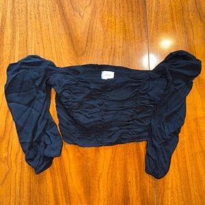 Aritzia Wilfred Cropped Long Sleeve Top Size Small